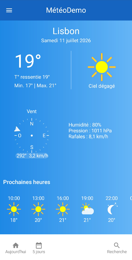 Application Météo Android